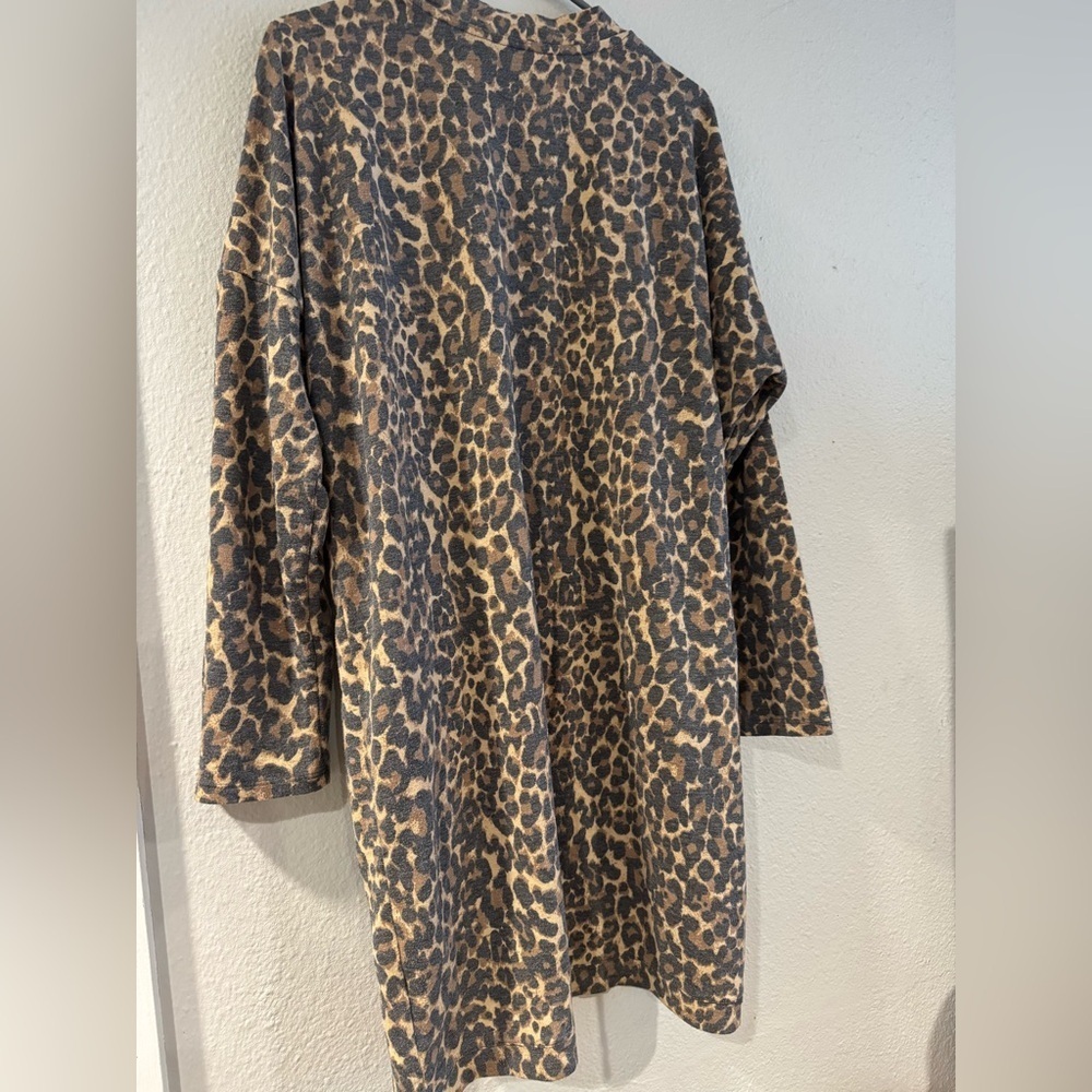 Ivoire Leopard Print Open Front Cardigan Sweater size Large - Picture 7 of 8
